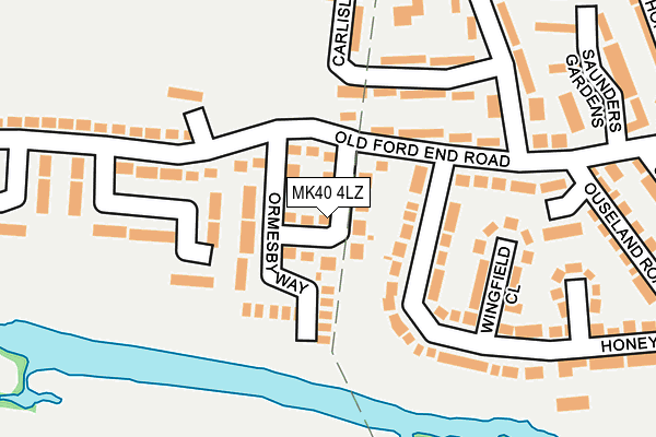 MK40 4LZ map - OS OpenMap – Local (Ordnance Survey)