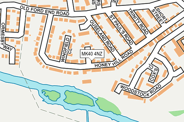 MK40 4NZ map - OS OpenMap – Local (Ordnance Survey)