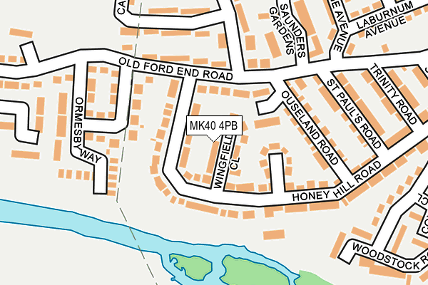 MK40 4PB map - OS OpenMap – Local (Ordnance Survey)