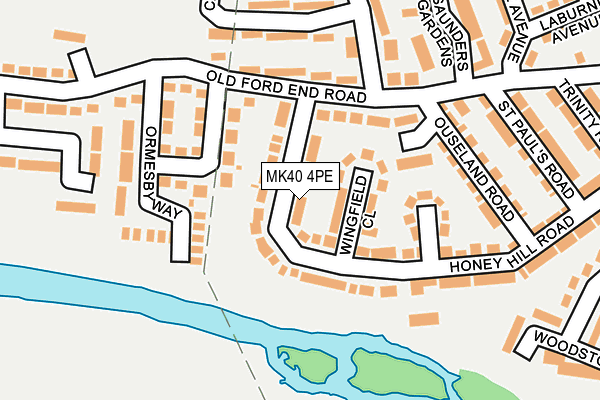 MK40 4PE map - OS OpenMap – Local (Ordnance Survey)