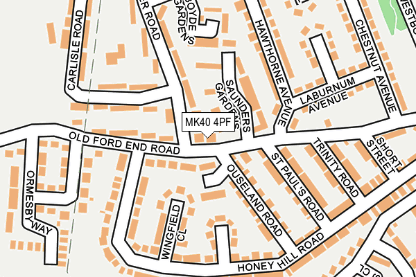 MK40 4PF map - OS OpenMap – Local (Ordnance Survey)