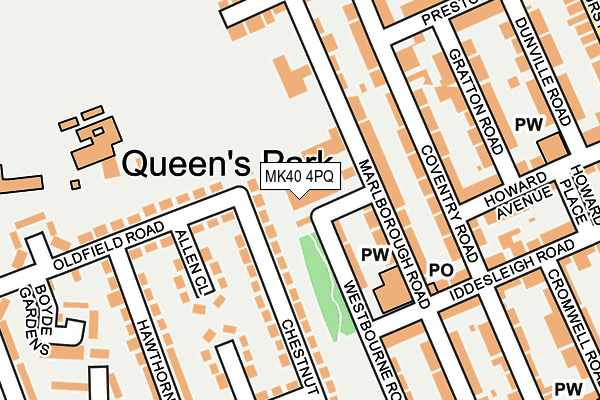 MK40 4PQ map - OS OpenMap – Local (Ordnance Survey)