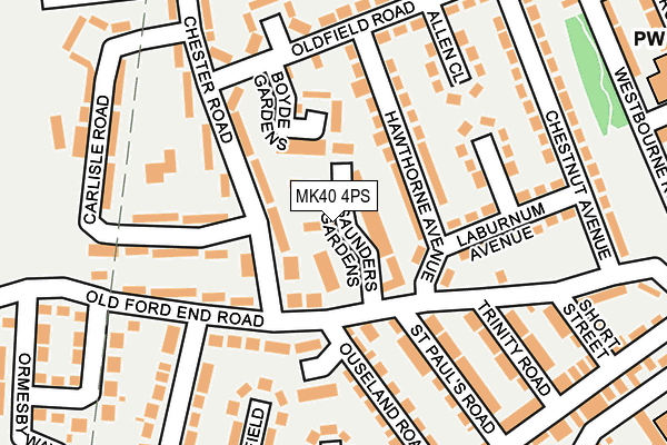 MK40 4PS map - OS OpenMap – Local (Ordnance Survey)