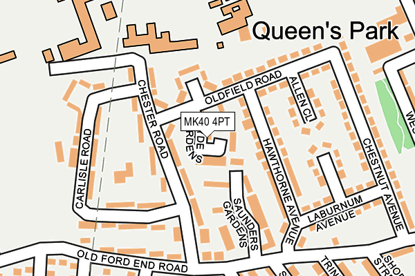 MK40 4PT map - OS OpenMap – Local (Ordnance Survey)