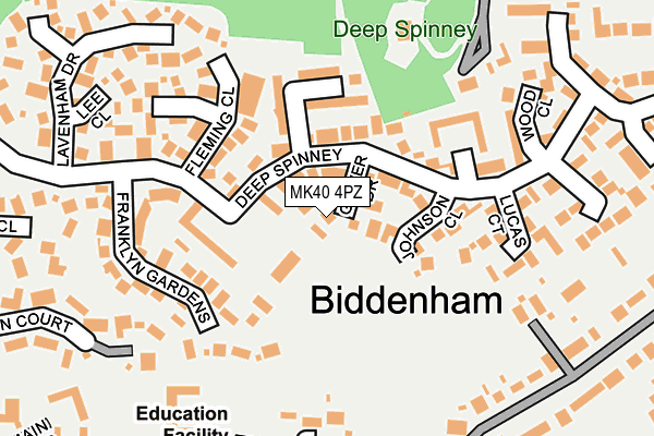 MK40 4PZ map - OS OpenMap – Local (Ordnance Survey)