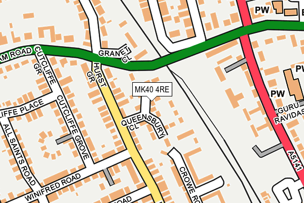 MK40 4RE map - OS OpenMap – Local (Ordnance Survey)