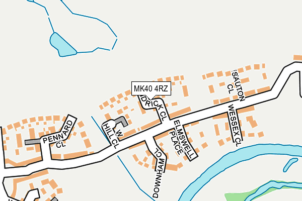 MK40 4RZ map - OS OpenMap – Local (Ordnance Survey)