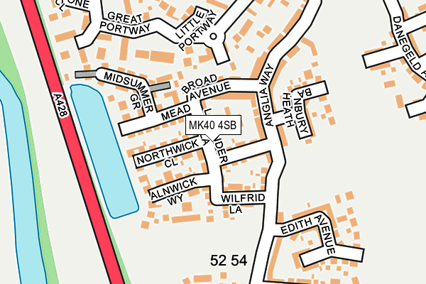 MK40 4SB map - OS OpenMap – Local (Ordnance Survey)