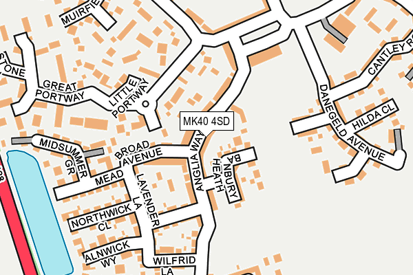 MK40 4SD map - OS OpenMap – Local (Ordnance Survey)