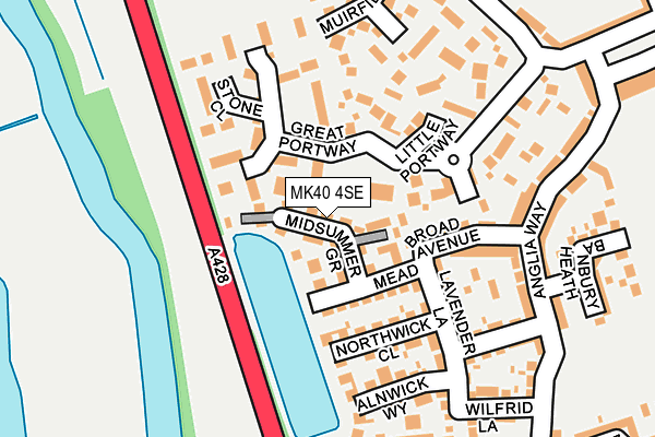 MK40 4SE map - OS OpenMap – Local (Ordnance Survey)