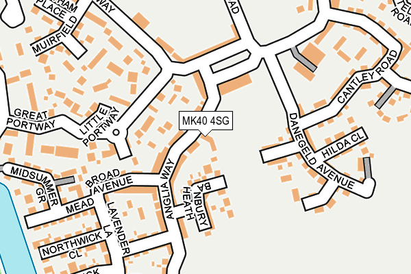 MK40 4SG map - OS OpenMap – Local (Ordnance Survey)