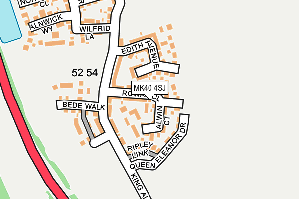 MK40 4SJ map - OS OpenMap – Local (Ordnance Survey)