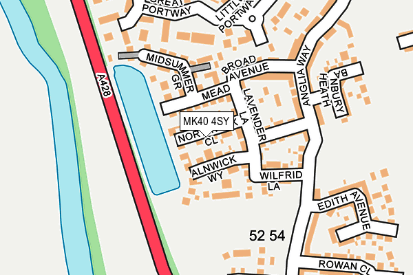 MK40 4SY map - OS OpenMap – Local (Ordnance Survey)