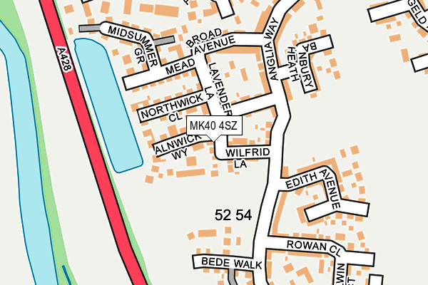 MK40 4SZ map - OS OpenMap – Local (Ordnance Survey)