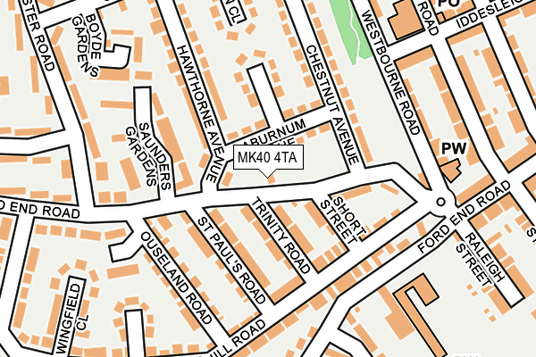 MK40 4TA map - OS OpenMap – Local (Ordnance Survey)