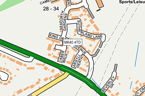 MK40 4TD map - OS OpenMap – Local (Ordnance Survey)