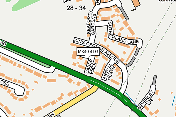 MK40 4TG map - OS OpenMap – Local (Ordnance Survey)
