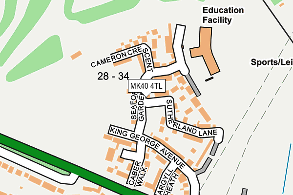 MK40 4TL map - OS OpenMap – Local (Ordnance Survey)