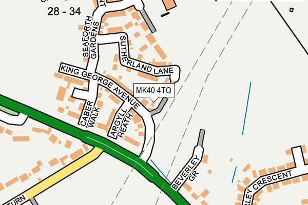 MK40 4TQ map - OS OpenMap – Local (Ordnance Survey)