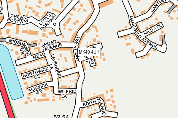 MK40 4UH map - OS OpenMap – Local (Ordnance Survey)