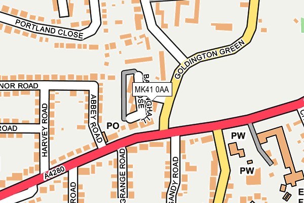 MK41 0AA map - OS OpenMap – Local (Ordnance Survey)