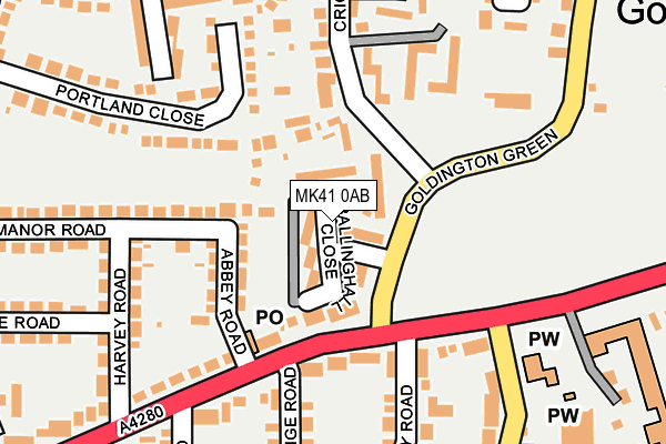 MK41 0AB map - OS OpenMap – Local (Ordnance Survey)
