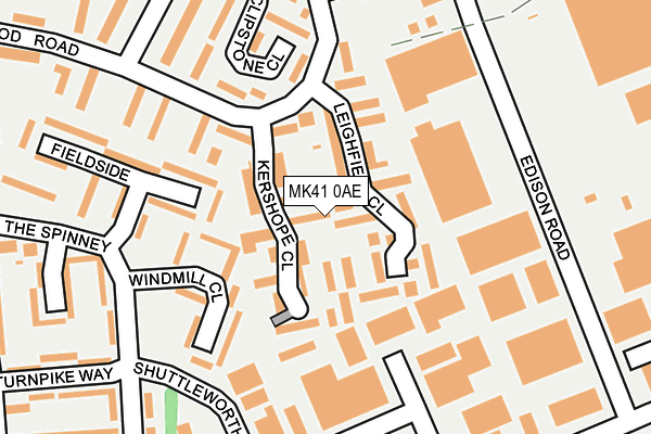 MK41 0AE map - OS OpenMap – Local (Ordnance Survey)