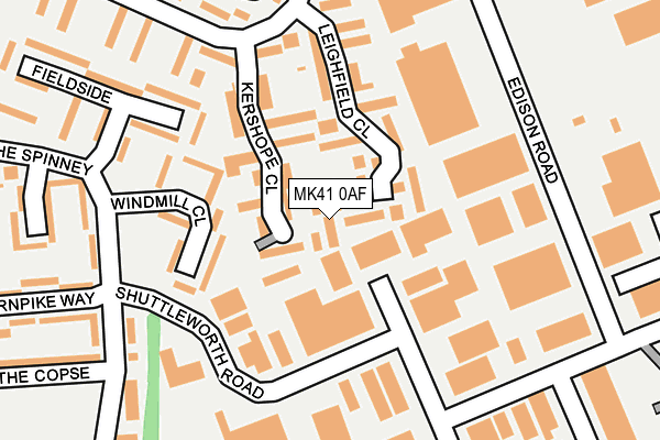 MK41 0AF map - OS OpenMap – Local (Ordnance Survey)