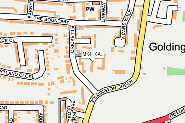MK41 0AJ map - OS OpenMap – Local (Ordnance Survey)