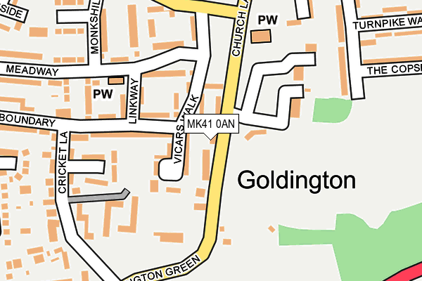 MK41 0AN map - OS OpenMap – Local (Ordnance Survey)