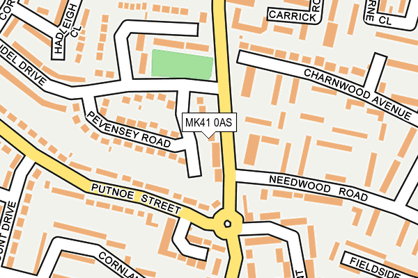 MK41 0AS map - OS OpenMap – Local (Ordnance Survey)