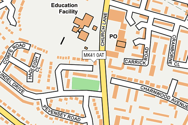 MK41 0AT map - OS OpenMap – Local (Ordnance Survey)