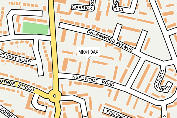 MK41 0AX map - OS OpenMap – Local (Ordnance Survey)