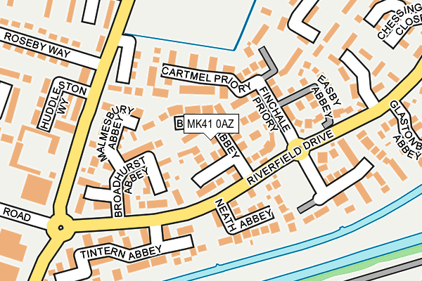 MK41 0AZ map - OS OpenMap – Local (Ordnance Survey)