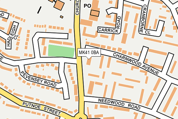 MK41 0BA map - OS OpenMap – Local (Ordnance Survey)