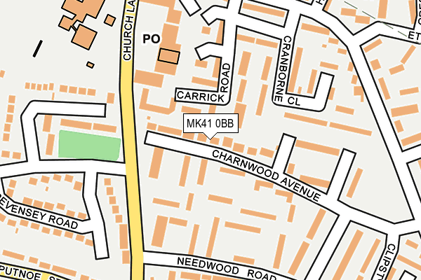 MK41 0BB map - OS OpenMap – Local (Ordnance Survey)