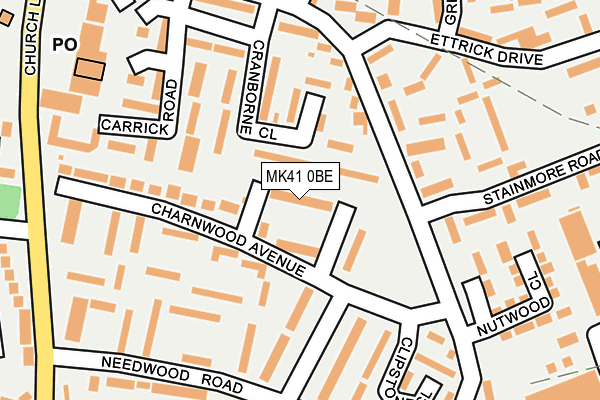 MK41 0BE map - OS OpenMap – Local (Ordnance Survey)