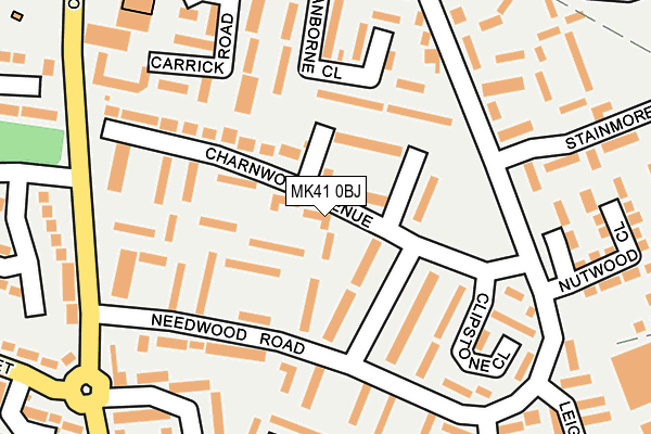 MK41 0BJ map - OS OpenMap – Local (Ordnance Survey)