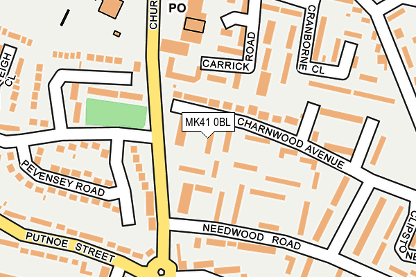 MK41 0BL map - OS OpenMap – Local (Ordnance Survey)