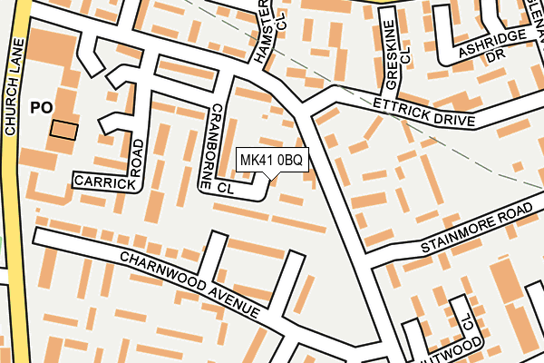 MK41 0BQ map - OS OpenMap – Local (Ordnance Survey)