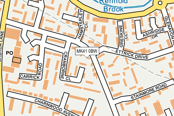 MK41 0BW map - OS OpenMap – Local (Ordnance Survey)