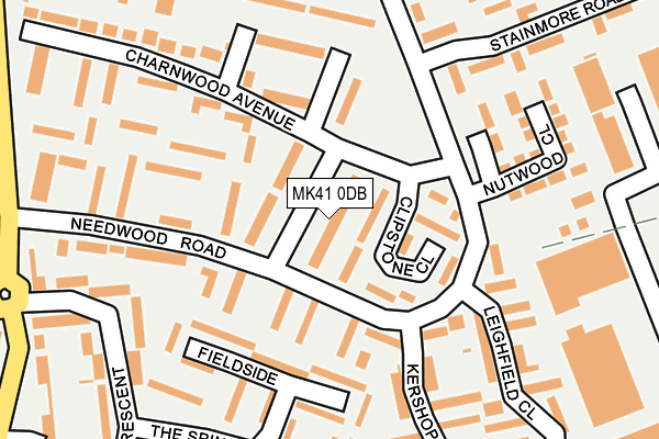 MK41 0DB map - OS OpenMap – Local (Ordnance Survey)