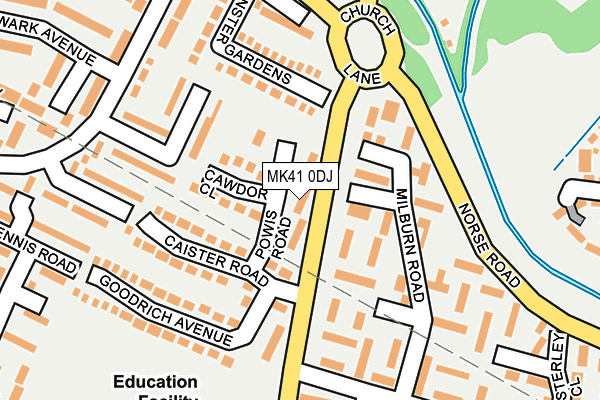 MK41 0DJ map - OS OpenMap – Local (Ordnance Survey)