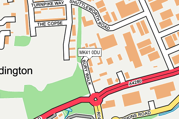 MK41 0DU map - OS OpenMap – Local (Ordnance Survey)