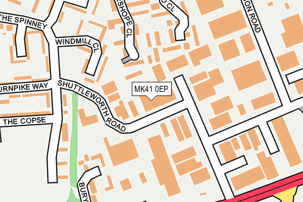 MK41 0EP map - OS OpenMap – Local (Ordnance Survey)