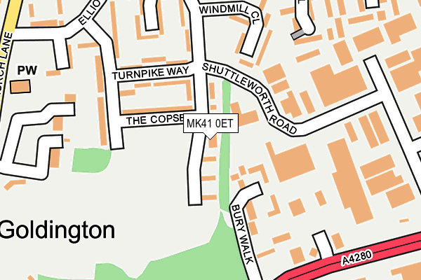 MK41 0ET map - OS OpenMap – Local (Ordnance Survey)