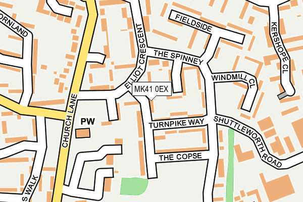 MK41 0EX map - OS OpenMap – Local (Ordnance Survey)