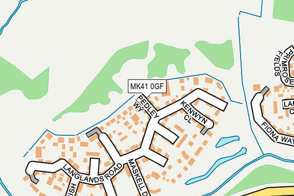 MK41 0GF map - OS OpenMap – Local (Ordnance Survey)