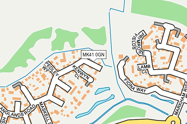 MK41 0GN map - OS OpenMap – Local (Ordnance Survey)