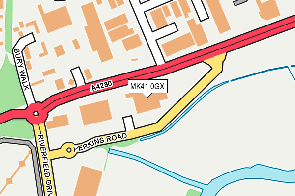 MK41 0GX map - OS OpenMap – Local (Ordnance Survey)